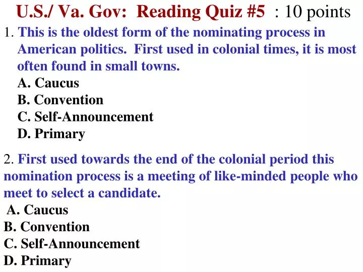u s va gov reading quiz 5 10 points