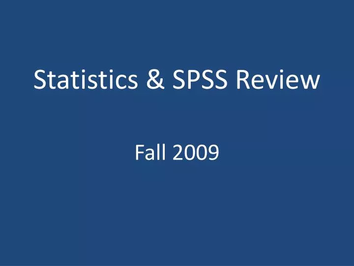 statistics spss review