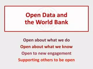 Open Data and the World Bank