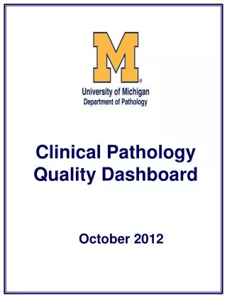 Clinical Pathology Quality Dashboard