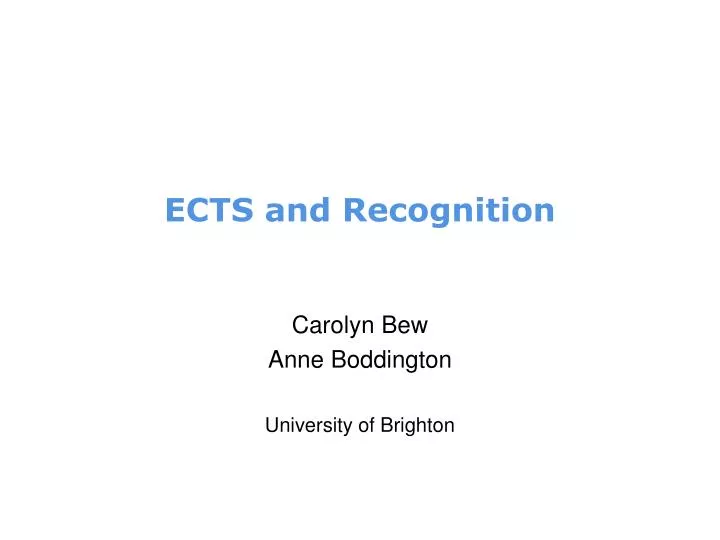 ects and recognition