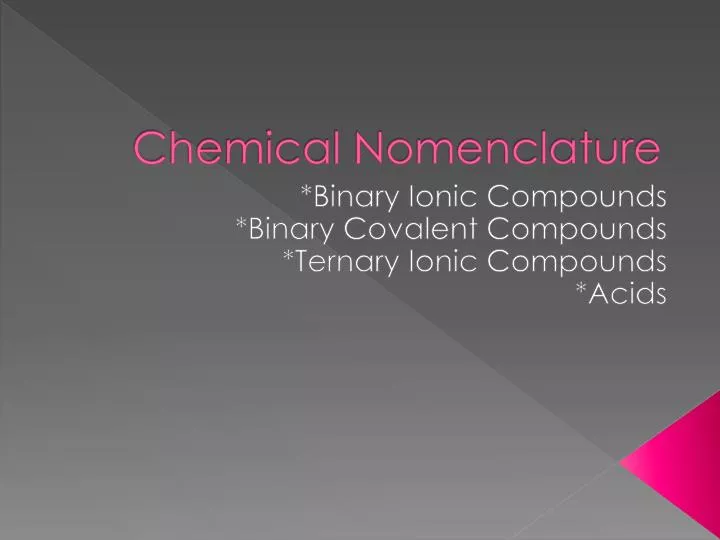 chemical nomenclature