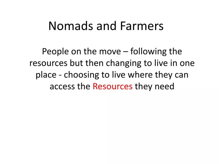nomads and farmers