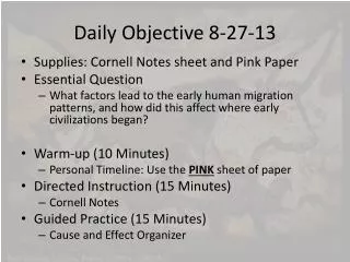 Daily Objective 8-27-13