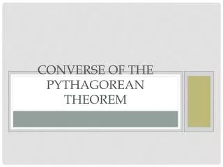 converse of the pythagorean theorem