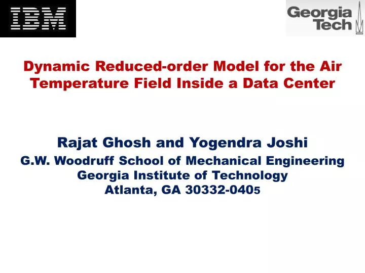 dynamic reduced order model for the air temperature field inside a data center