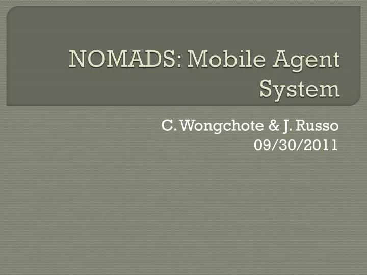 nomads mobile agent system