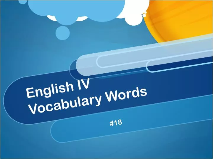 english iv vocabulary words