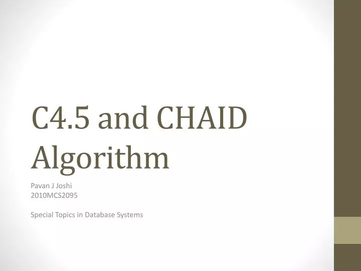 c4 5 and chaid algorithm