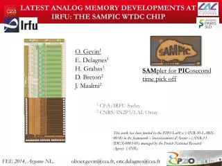 Latest analog memory developments at IRFU: The SAMPIC WTDC chip