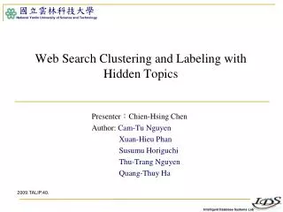 Web Search Clustering and Labeling with Hidden Topics