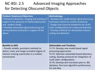NC-BSI: 2.5 	Advanced Imaging Approaches for Detecting Obscured Objects