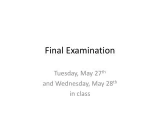 final examination
