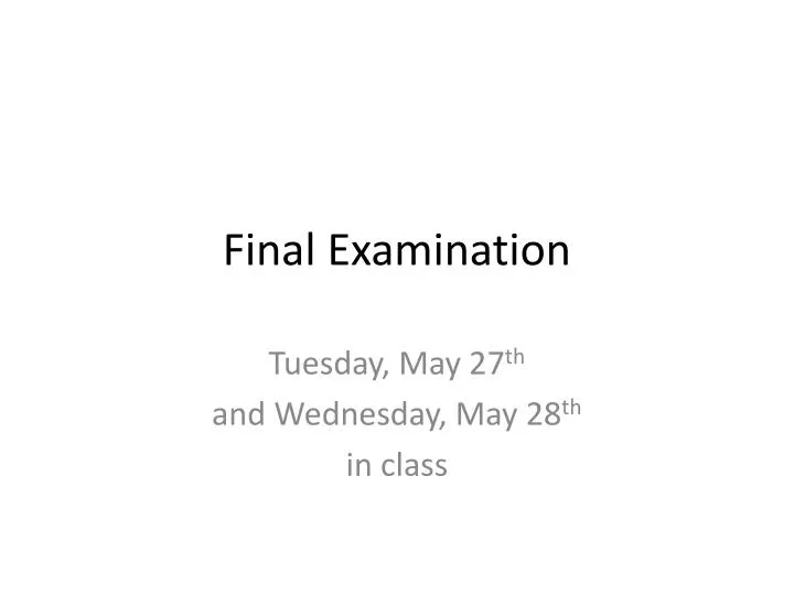 final examination