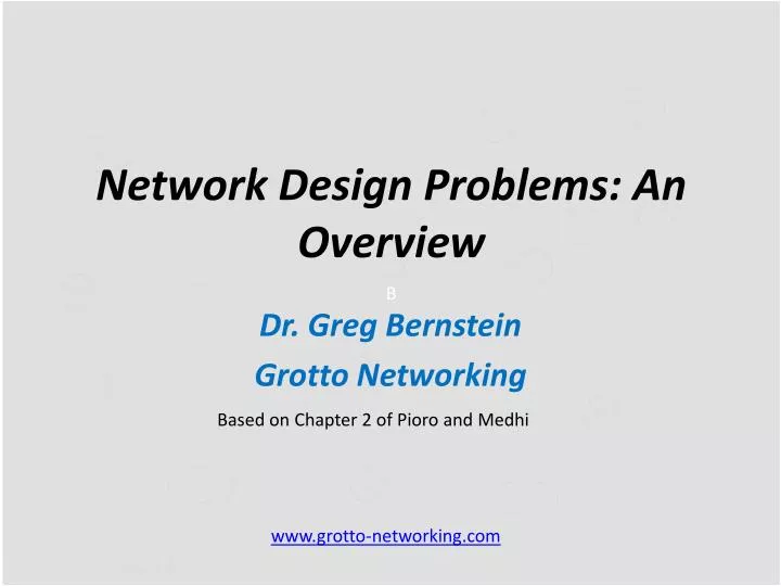 network design problems a n overview