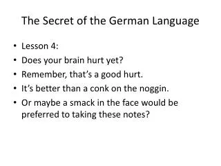 The Secret of the German Language