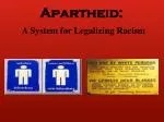 Apartheid: - slide 1