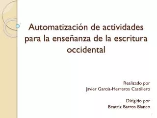 automatizaci n de actividades para la ense anza de la escritura occidental