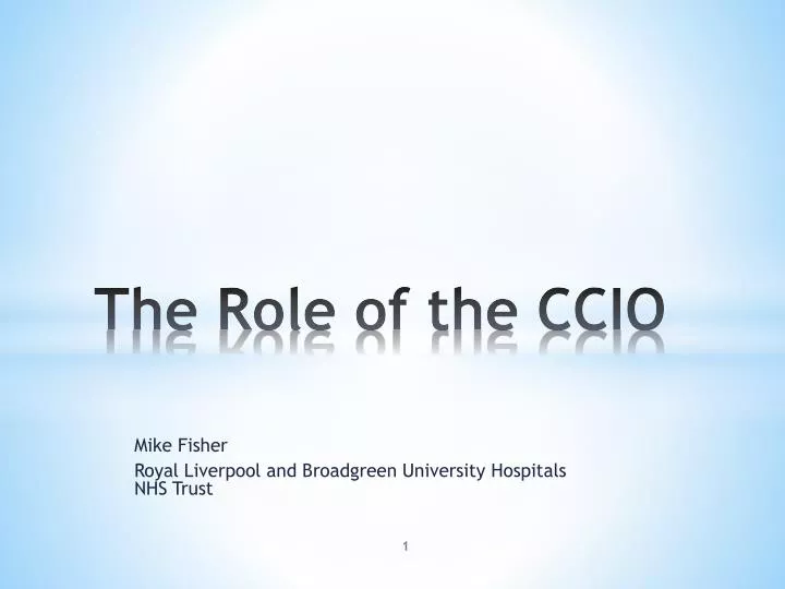 the role of the ccio