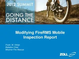 Modifying FireRMS Mobile Inspection Report