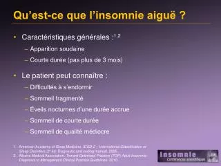 qu est ce que l insomnie aigu