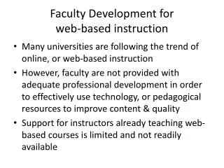 Faculty Development for web-based instruction