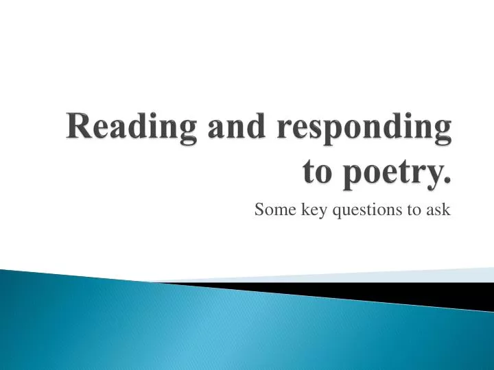 reading and responding to poetry