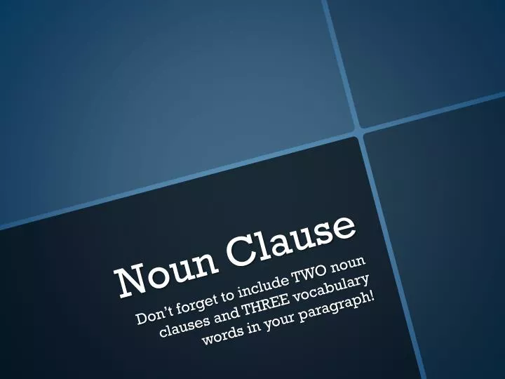 PPT Noun Clause PowerPoint Presentation Free Download ID
