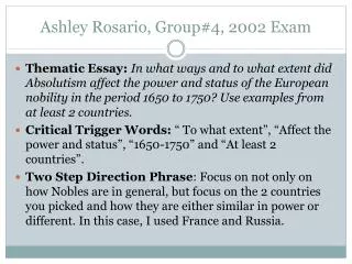 Ashley Rosario, Group#4, 2002 Exam