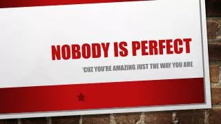 nobody is perfect