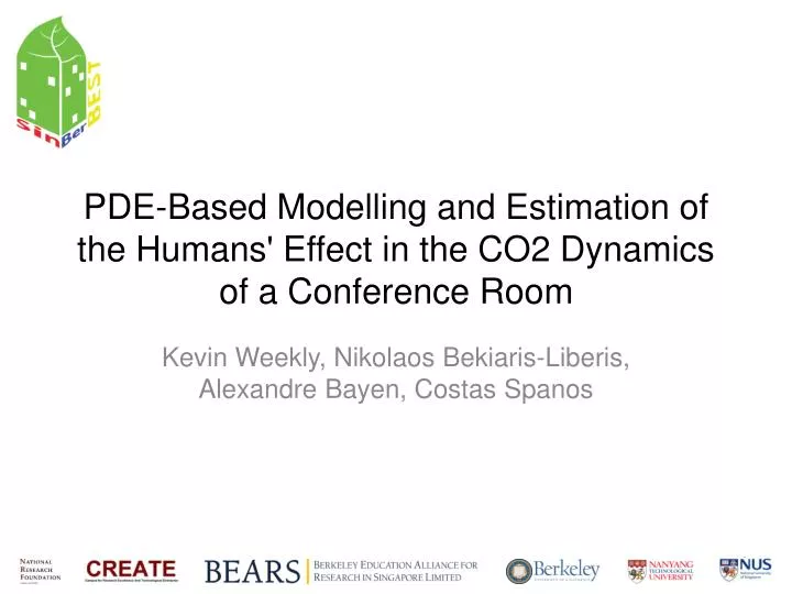 pde based modelling and estimation of the humans effect in the co2 dynamics of a conference room