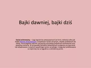 bajki dawniej bajki dzi