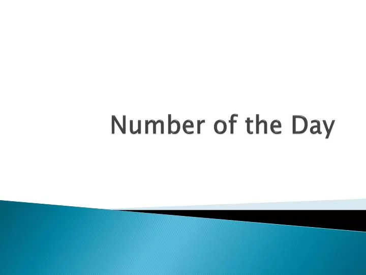 number of the day