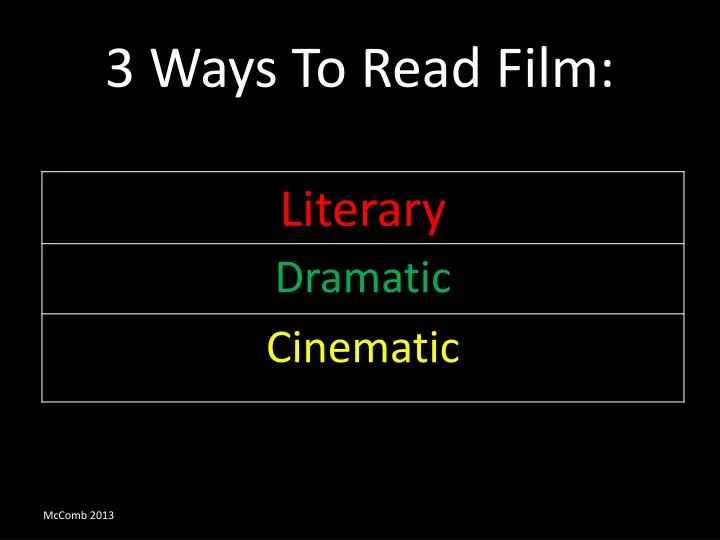 3 ways to read film