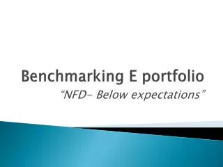 Benchmarking E portfolio