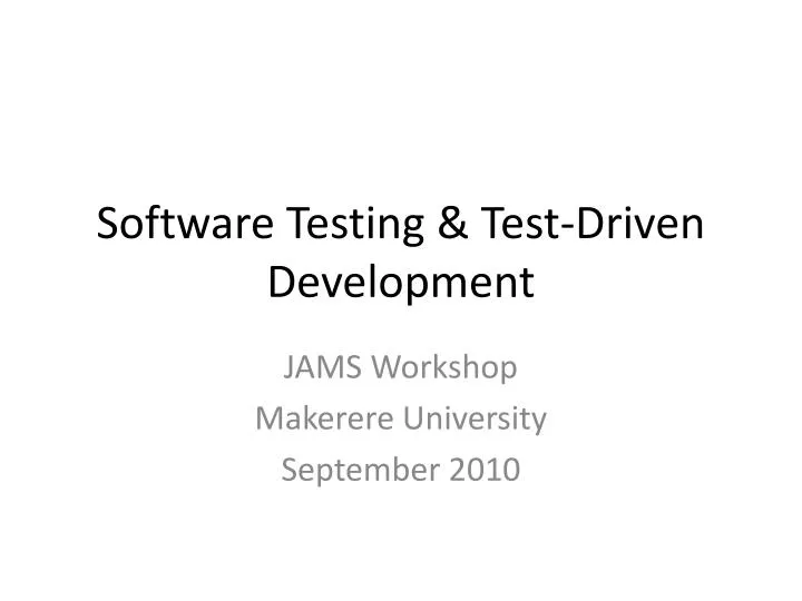 software testing test driven development