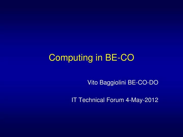 computing in be co