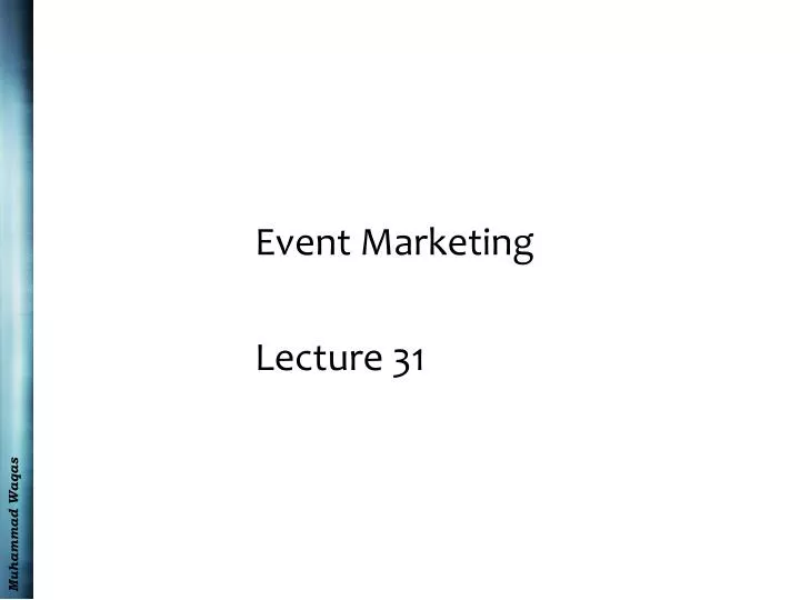 event marketing lecture 31