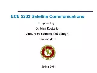 ECE 5233 Satellite Communications