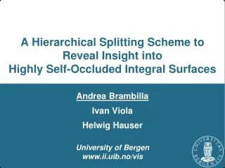 A Hierarchical Splitting Scheme to Reveal Insight into Highly Self-Occluded Integral Surfaces