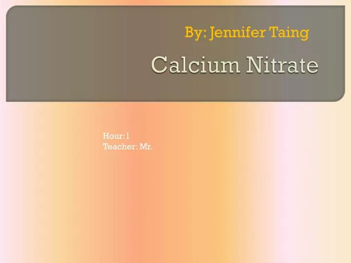 calcium nitrate