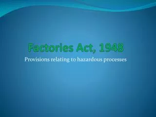 Factories Act, 1948