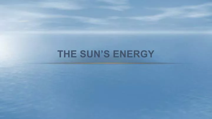 the sun s energy
