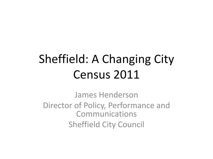 sheffield a changing city census 2011