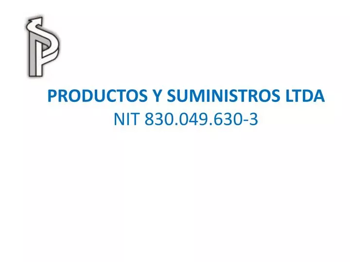 productos y suministros ltda nit 830 049 630 3