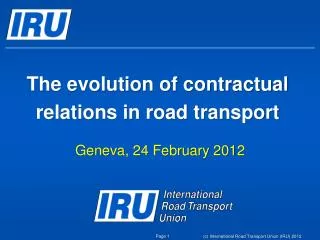 The evolution of contractual relations in road transport