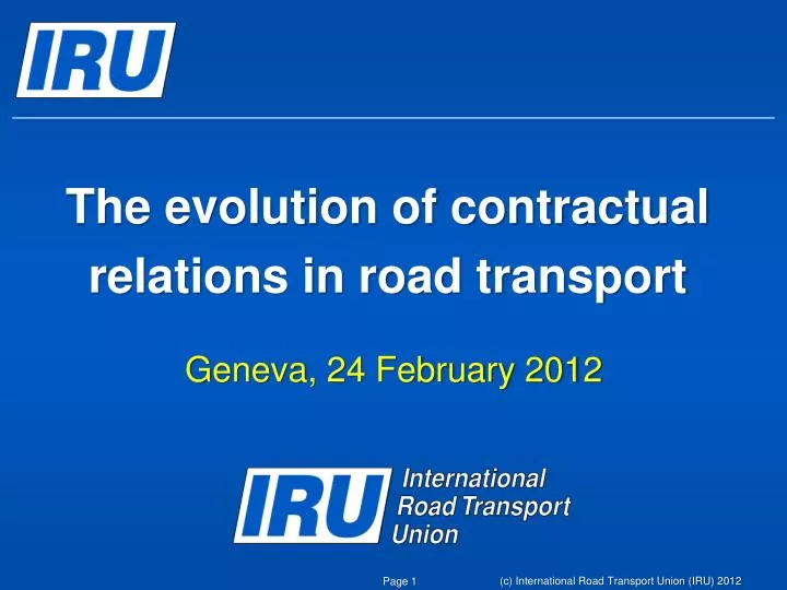 the evolution of contractual relations in road transport