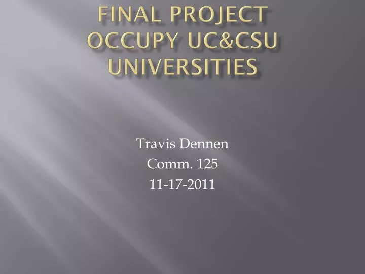final project occupy uc csu universities