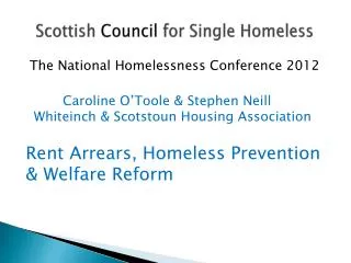 Scottish Council for Single Homeless