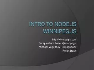 Intro to Node.js Winnipeg.js